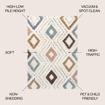 Amira Diamond Tribal High-low Area Rug